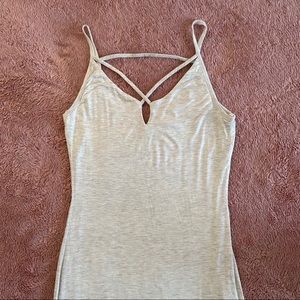 Fitted cream/grey dress